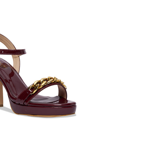 Cherry Embellished Ankle Strap Heels